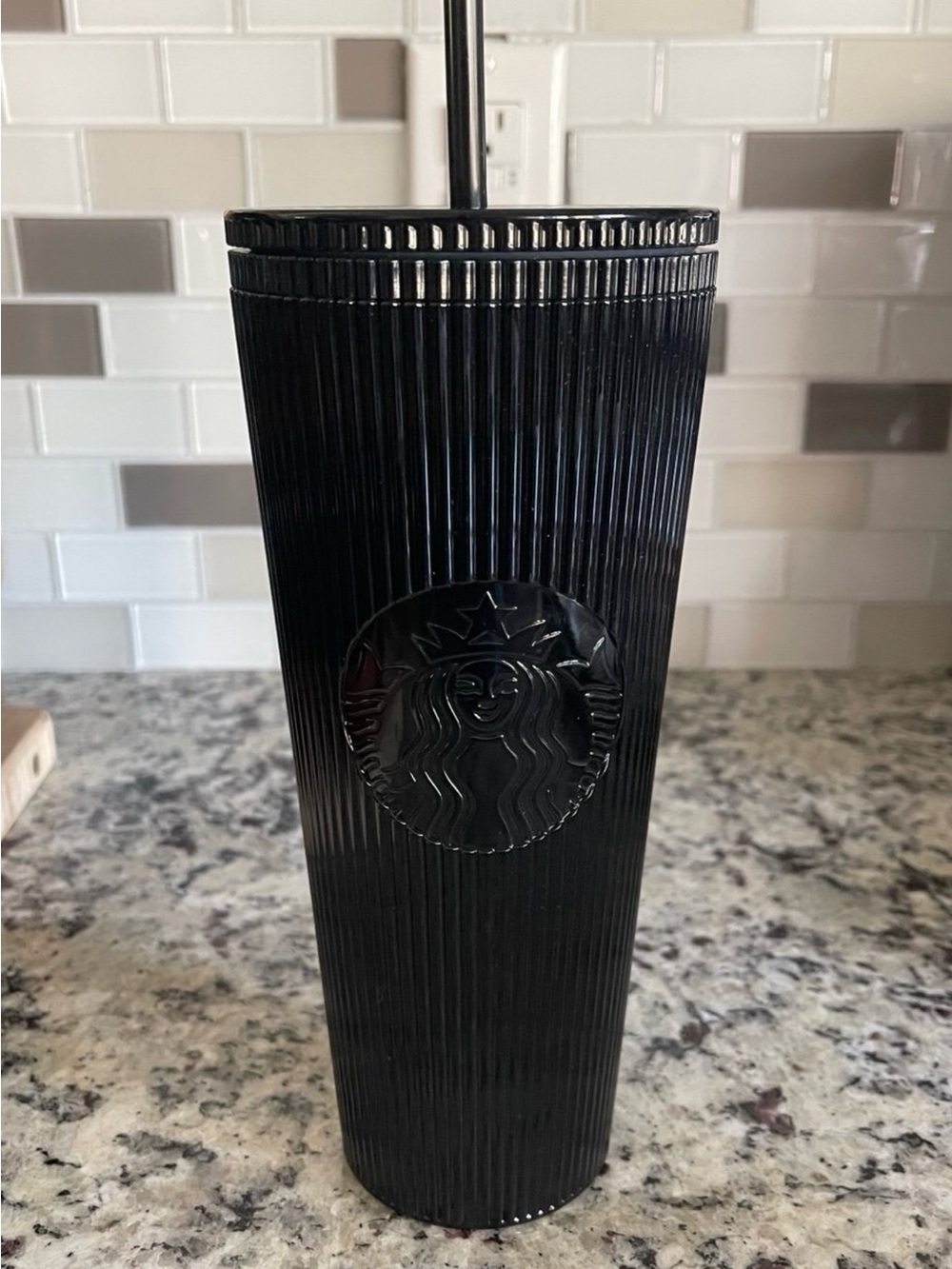 STARBUCKS Siren New Release Black Pleated 24oz Venti Iced Tumbler